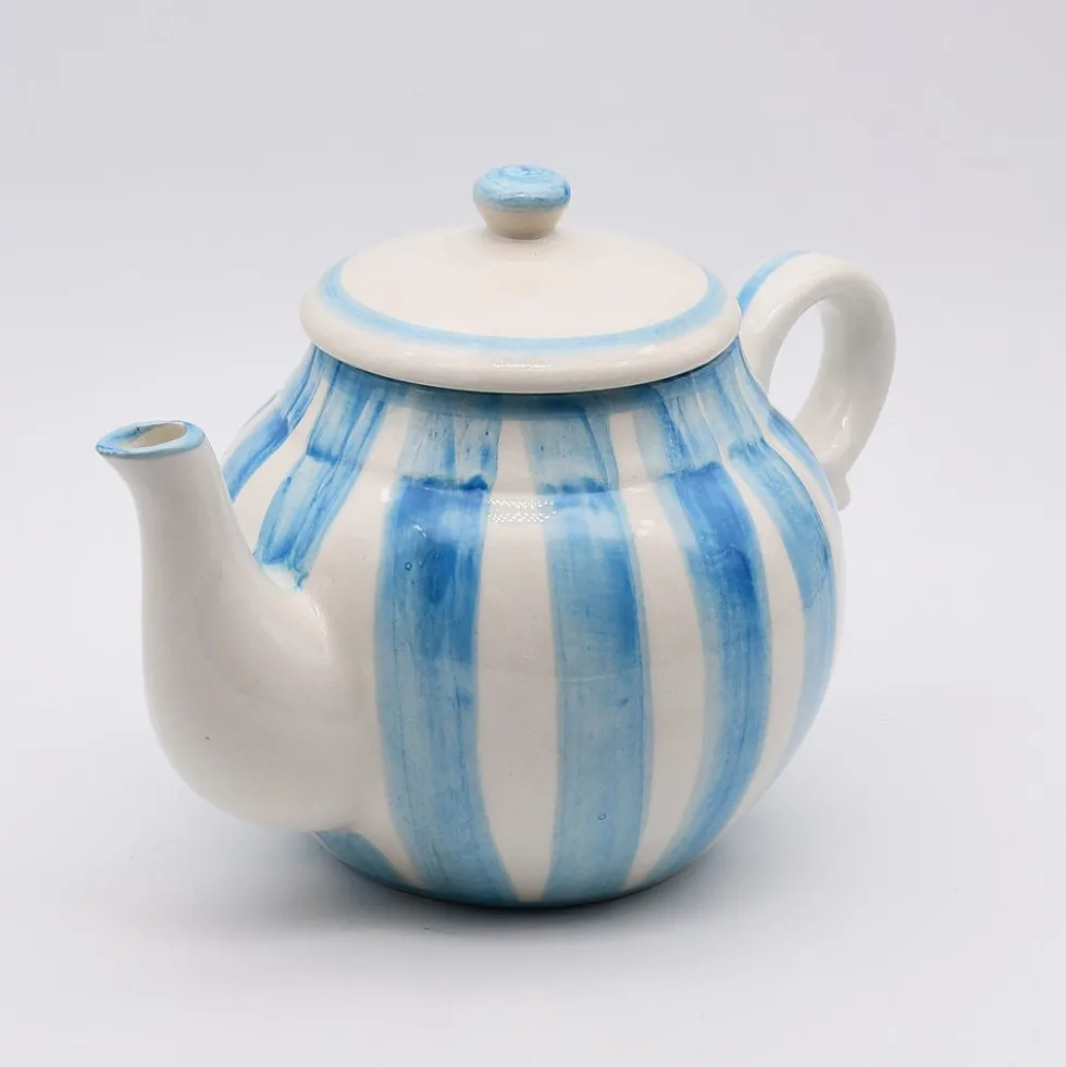 Théière rayée "Costa Nova Mar" - Turquoise