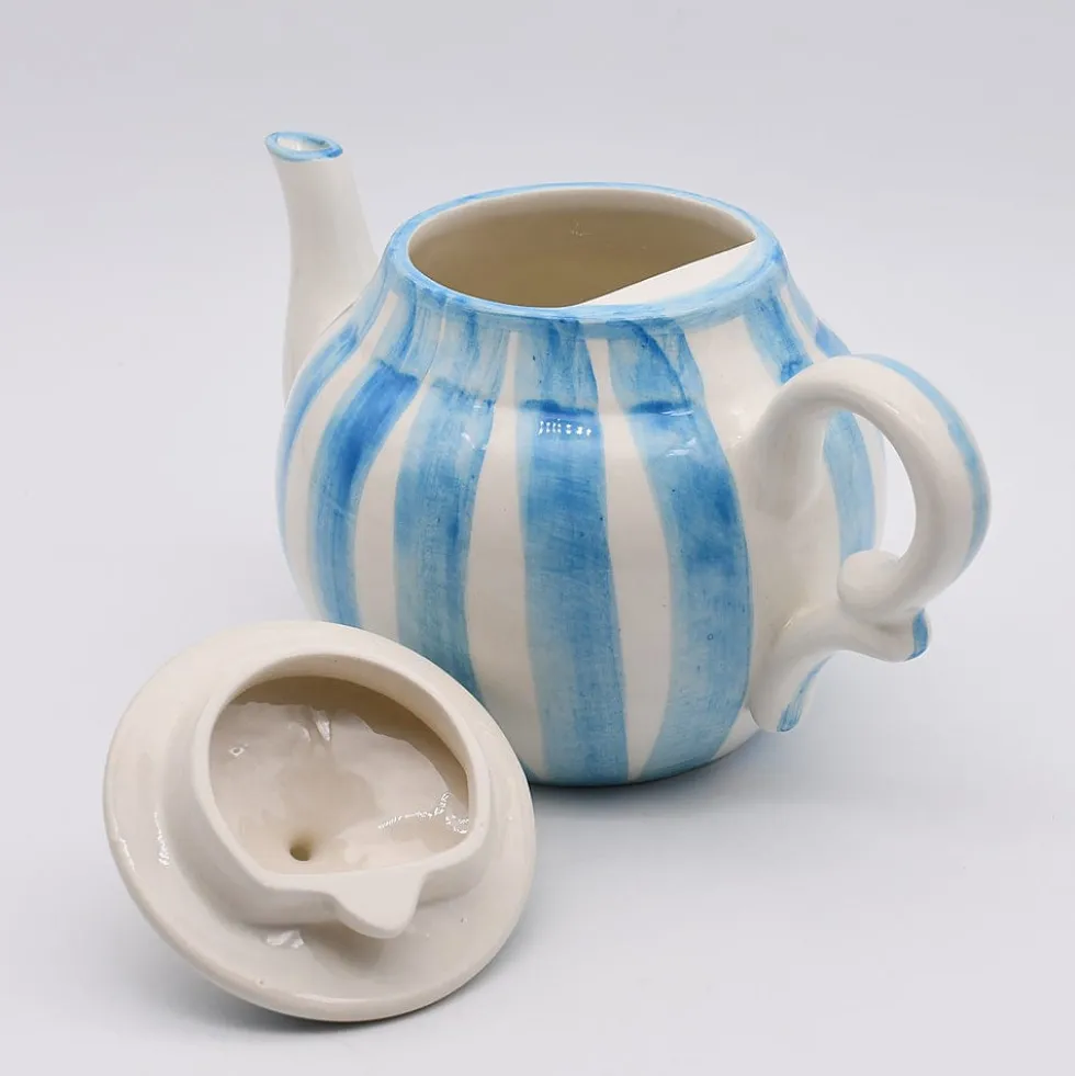 Théière rayée "Costa Nova Mar" - Turquoise