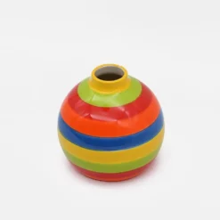 Vase boule rayé - Multicolore