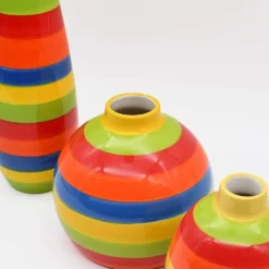 Vase boule rayé - Multicolore