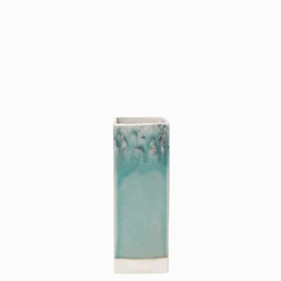 Vase carré en grès "Madeira" - Vert
