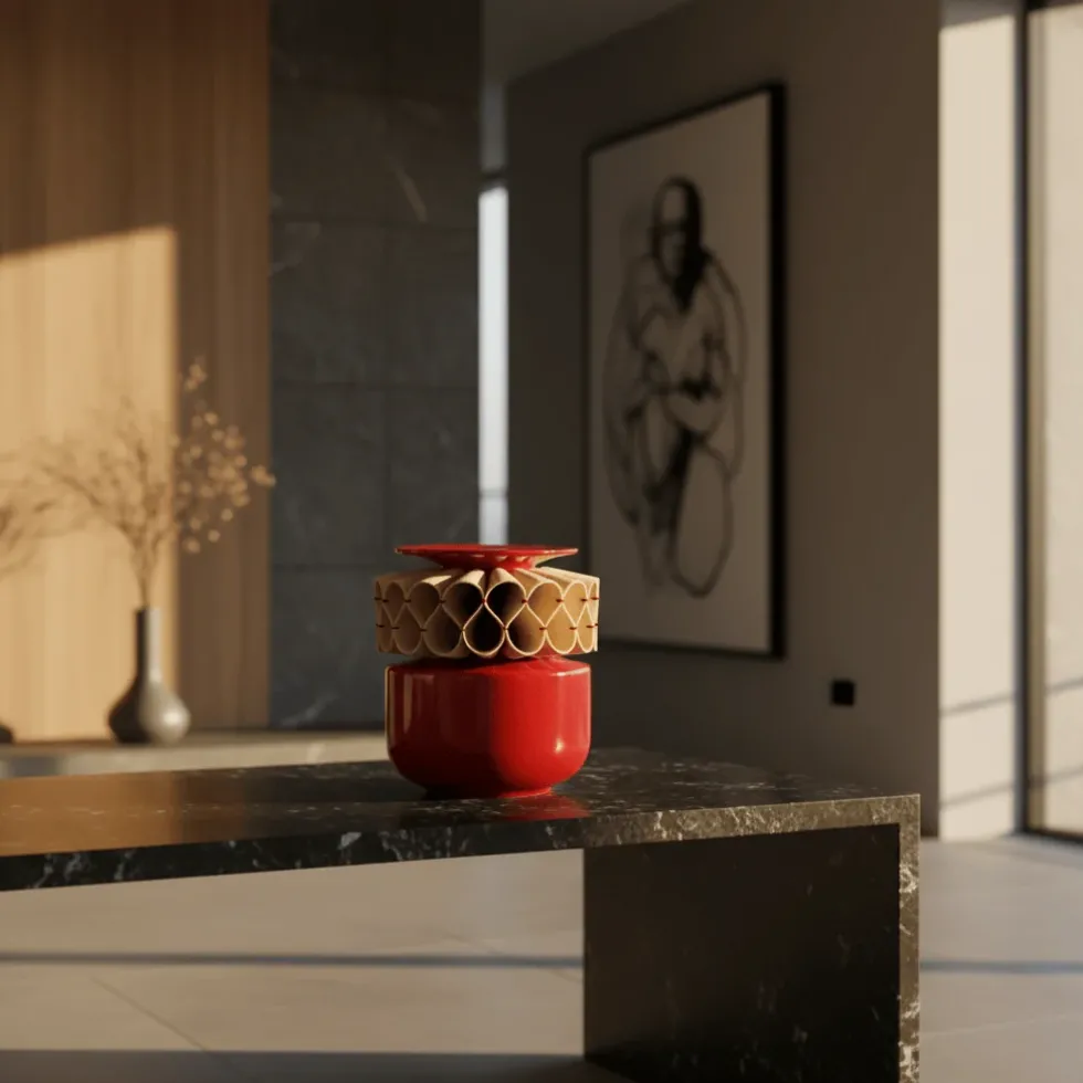 Vase en céramique "A Jarra de Rufos" - Rouge