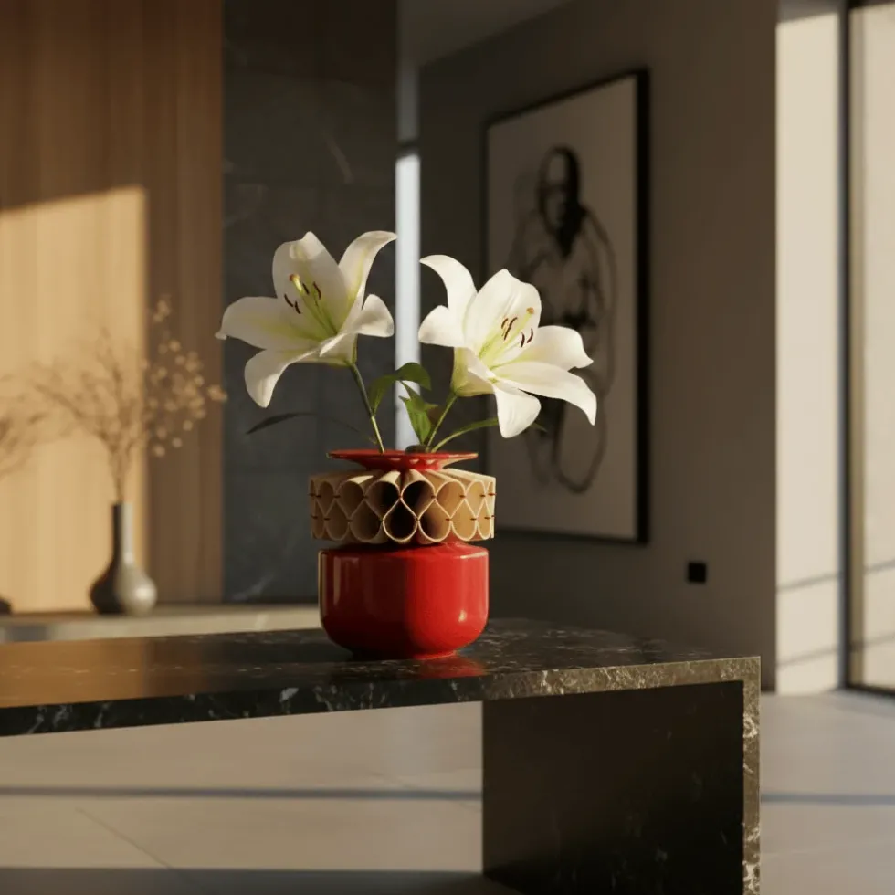Vase en céramique "A Jarra de Rufos" - Rouge