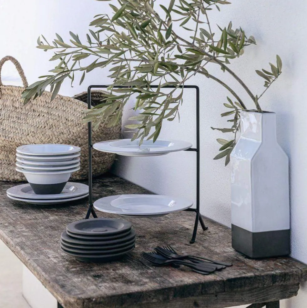 Vase en grès blanc "Plano"