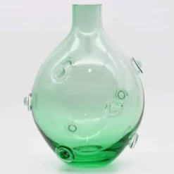 Vase en verre soufflé "Donuts" - Vert