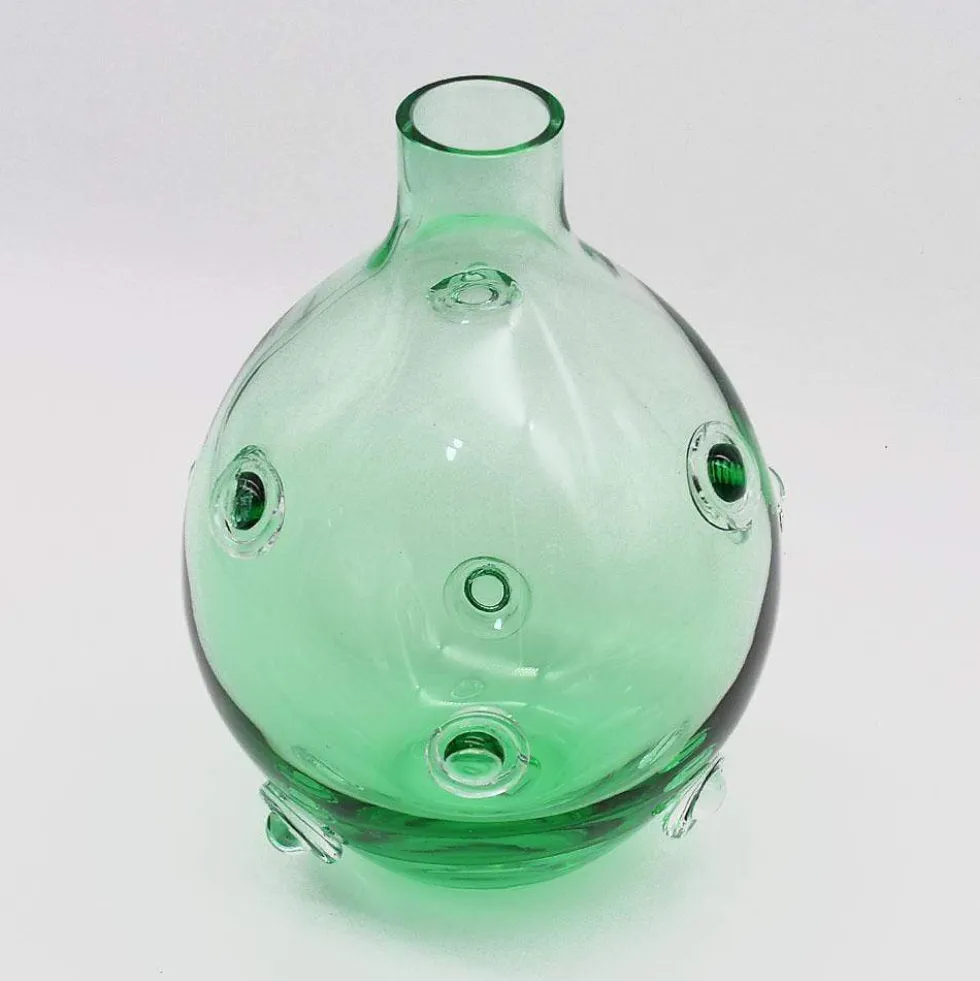 Vase en verre soufflé "Donuts" - Vert