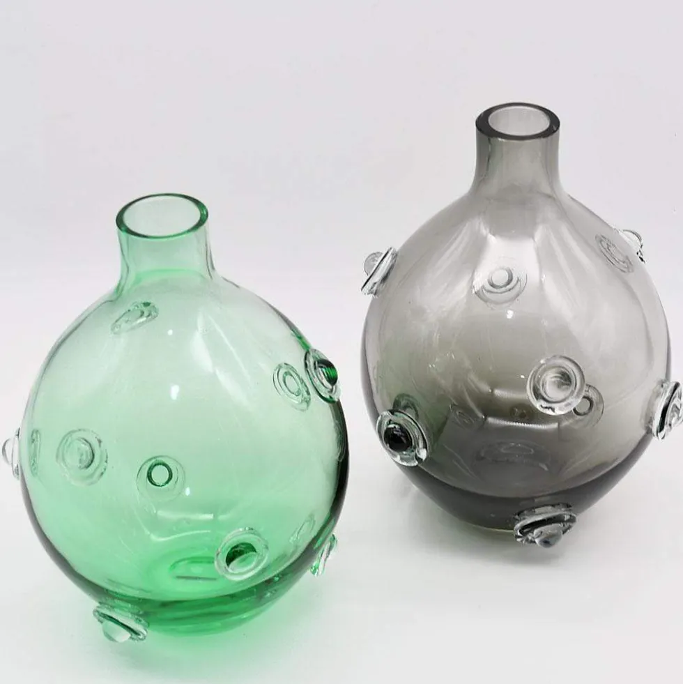 Vase en verre soufflé "Donuts" - Vert