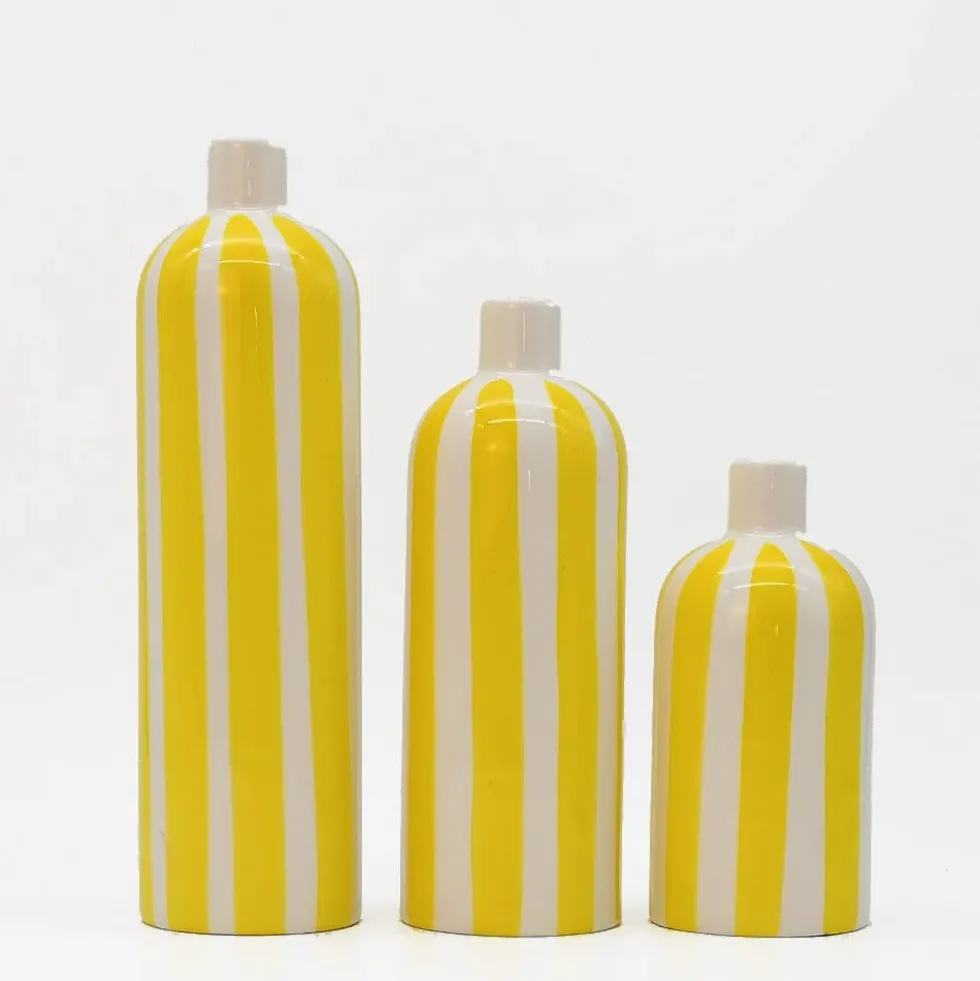 Vase rayé "Costa Nova" - Jaune