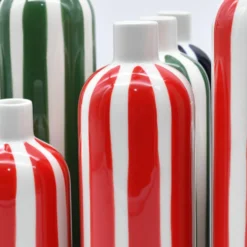 Vase rayé "Costa Nova" - Rouge
