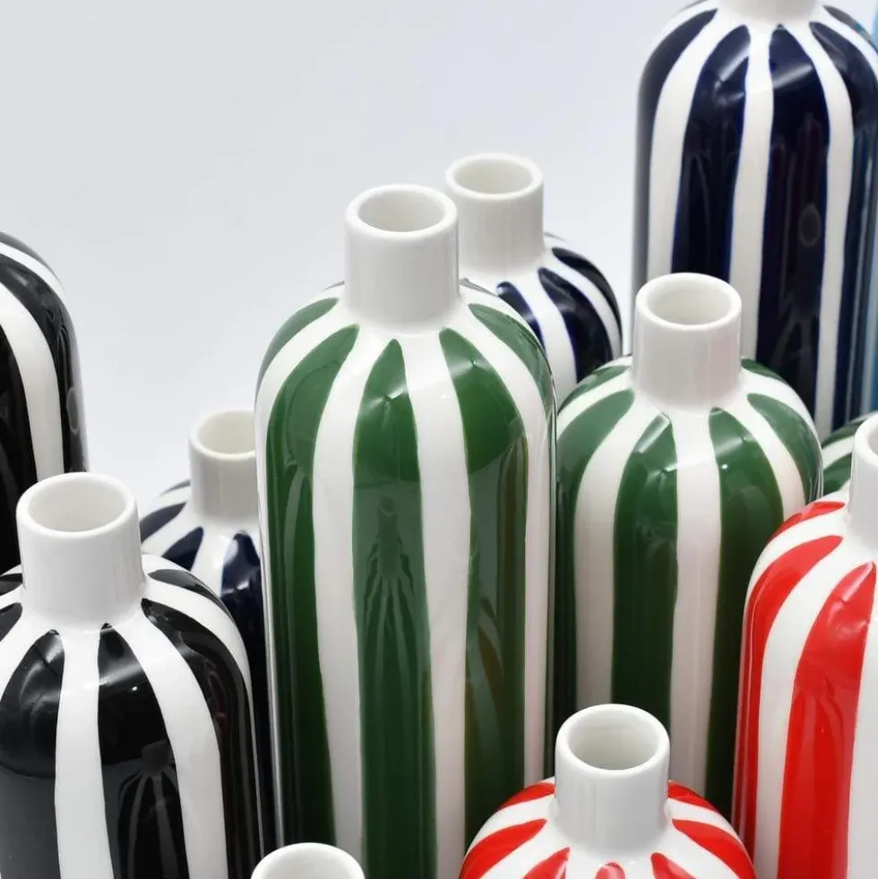 Vase rayé "Costa Nova" - Vert