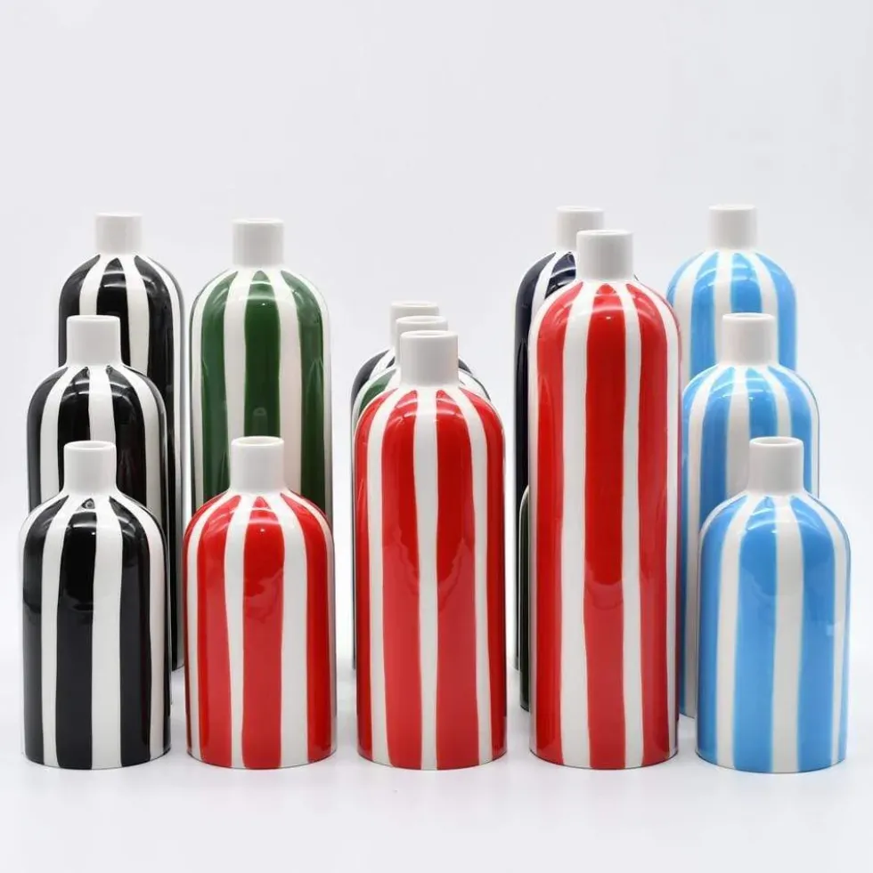 Vase rayé "Costa Nova" - Vert